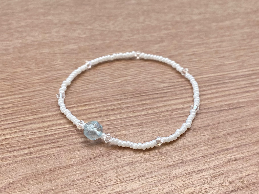 スカイブルートパーズ 天然石 ホワイト ブレスレット