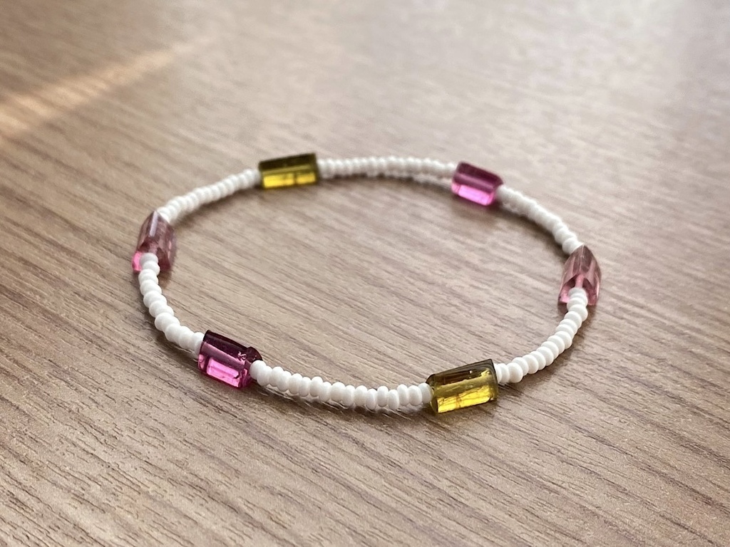 ピンクイエロー トルマリン ブレスレット