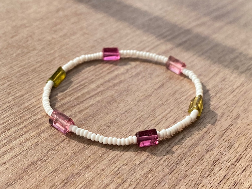 ピンクイエロー トルマリン ブレスレット