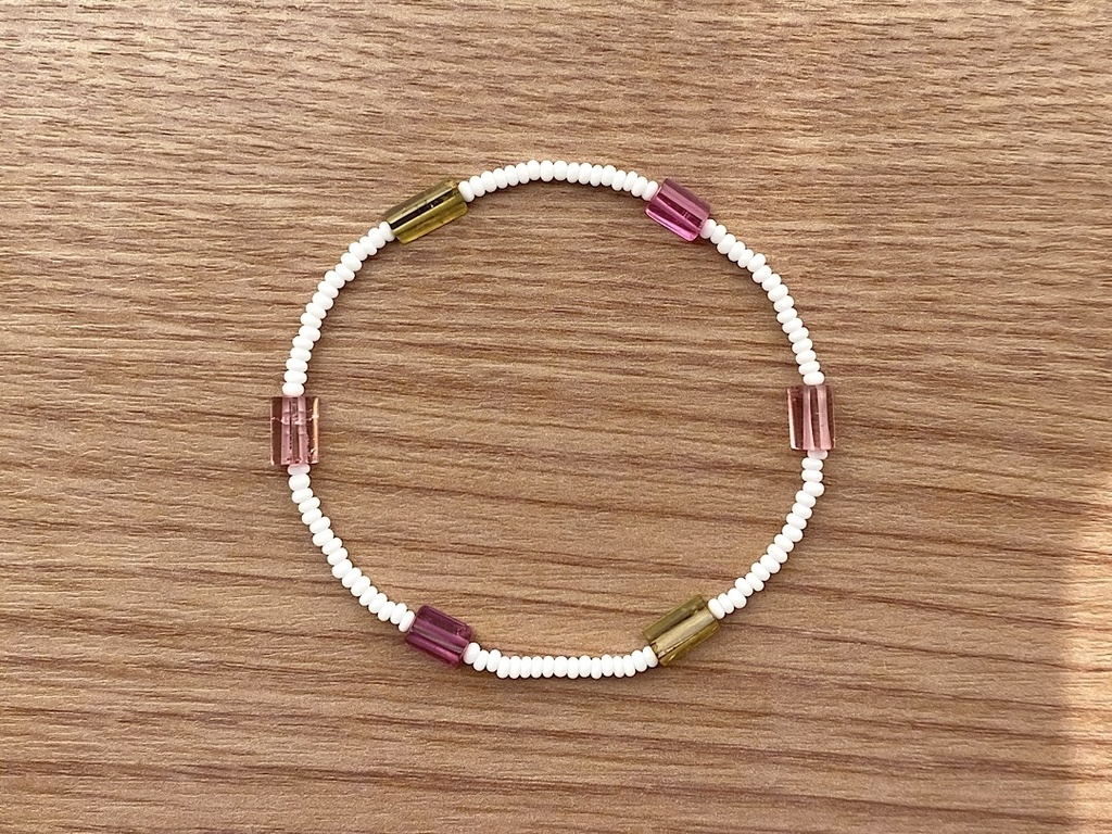 ピンクイエロー トルマリン ブレスレット