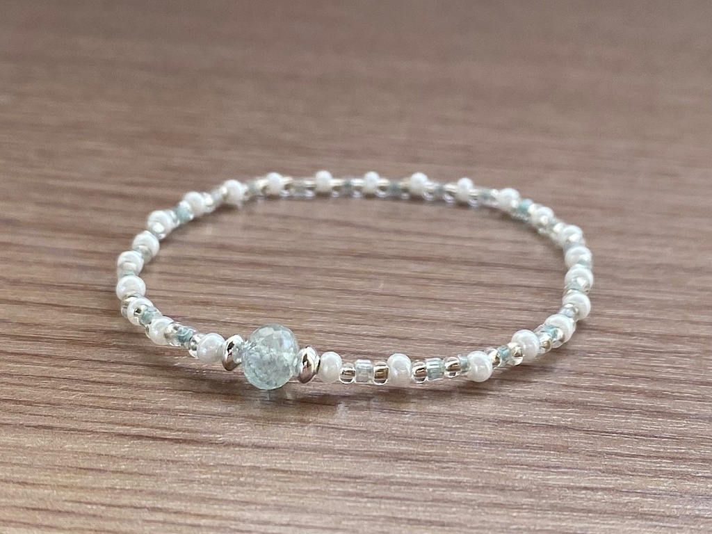 モスアクアマリン ヴィンテージ ブレスレット