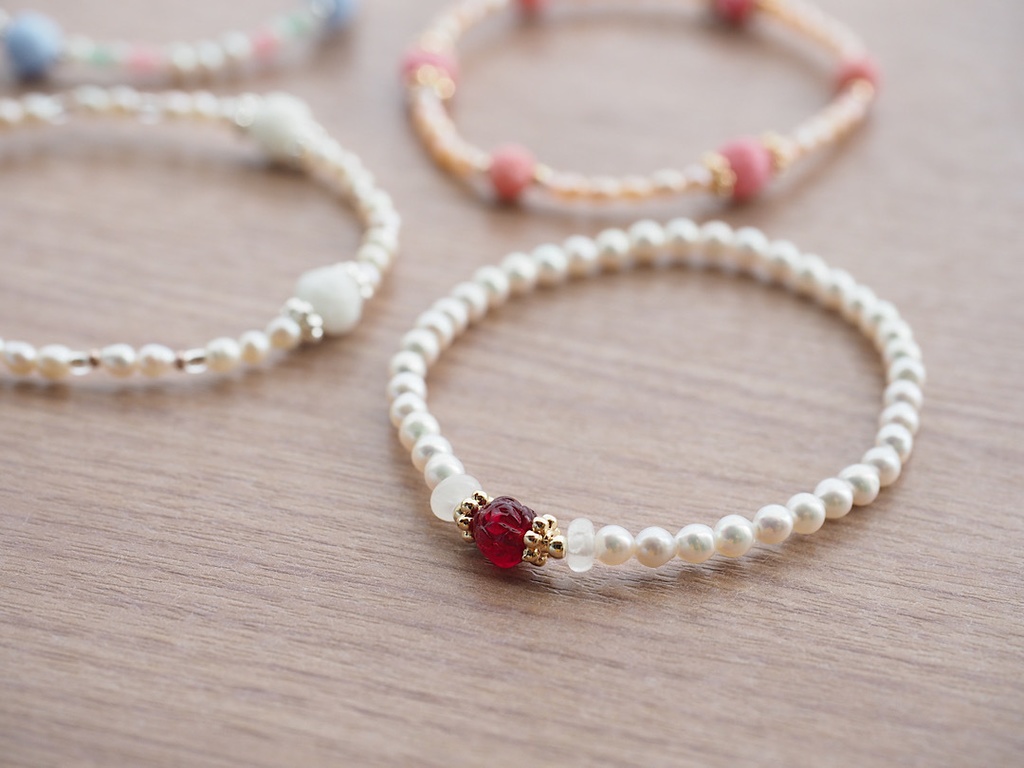 ブルーローズ & パステル ヴィンテージ ブレスレット