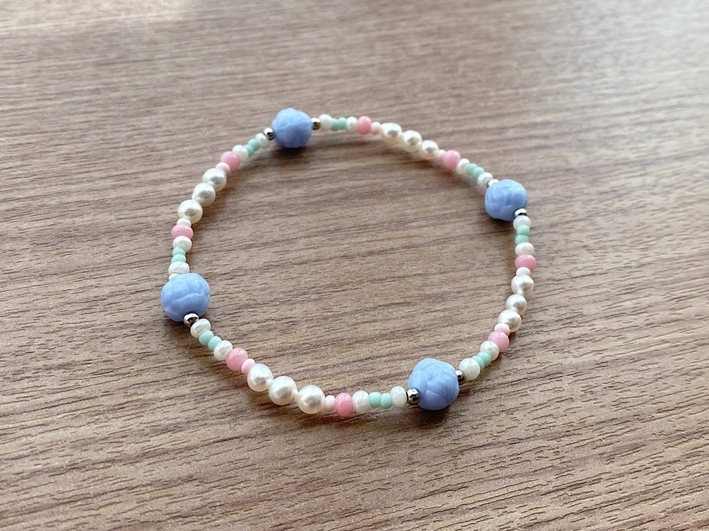 ブルーローズ & パステル ヴィンテージ ブレスレット