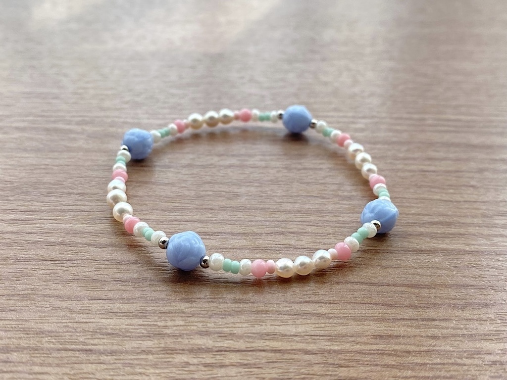 ブルーローズ & パステル ヴィンテージ ブレスレット