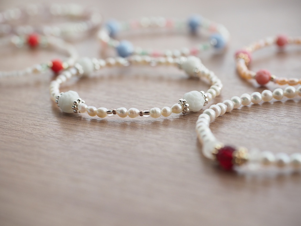 ブルーローズ & パステル ヴィンテージ ブレスレット