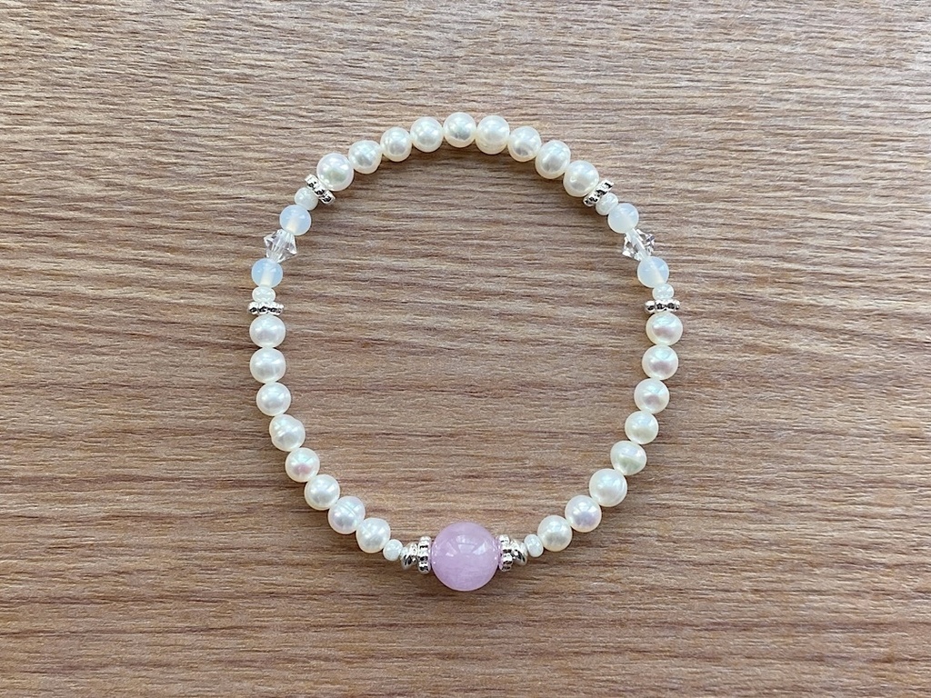 クンツァイト & パール ブレスレット