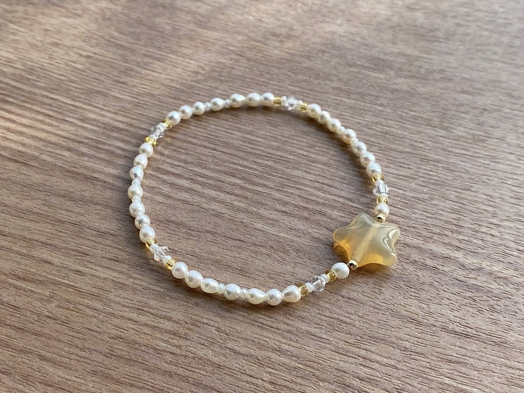 ハニースター & パール ブレスレット