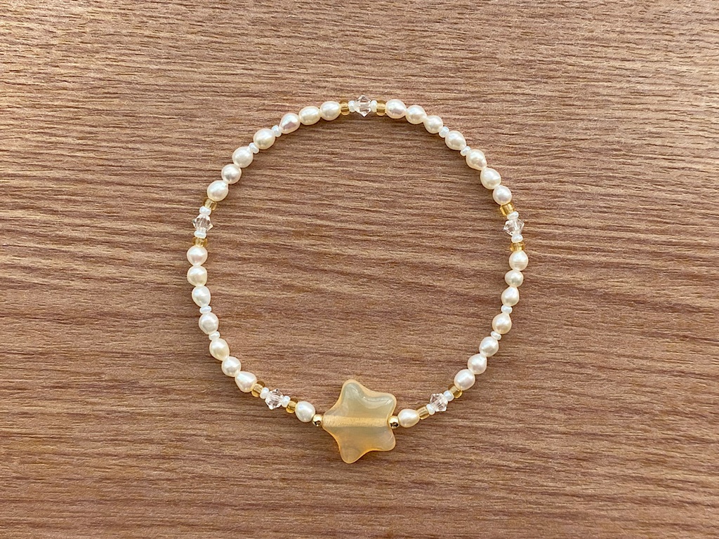 ハニースター & パール ブレスレット