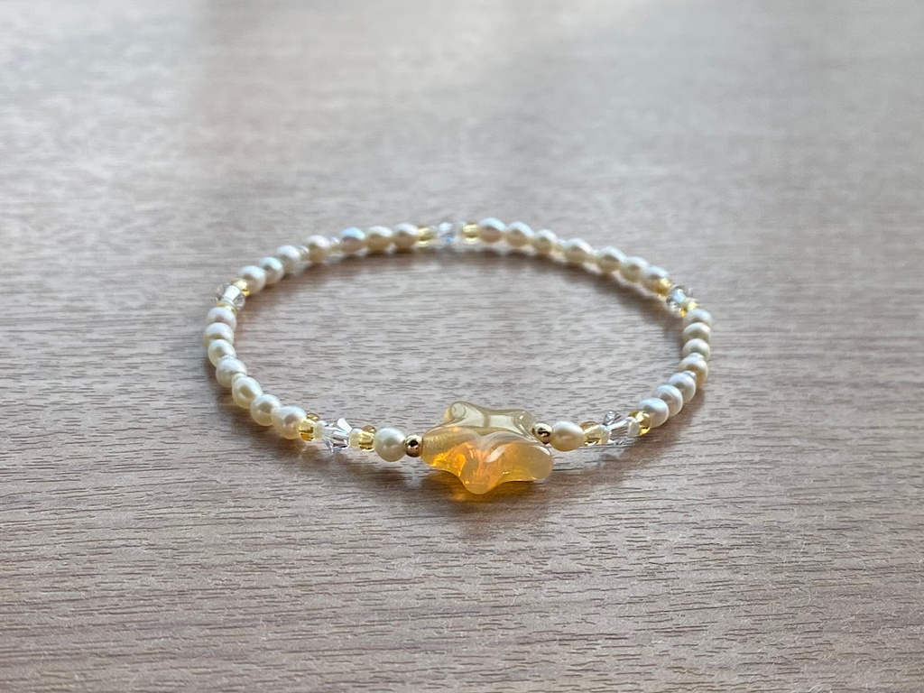 ハニースター & パール ブレスレット