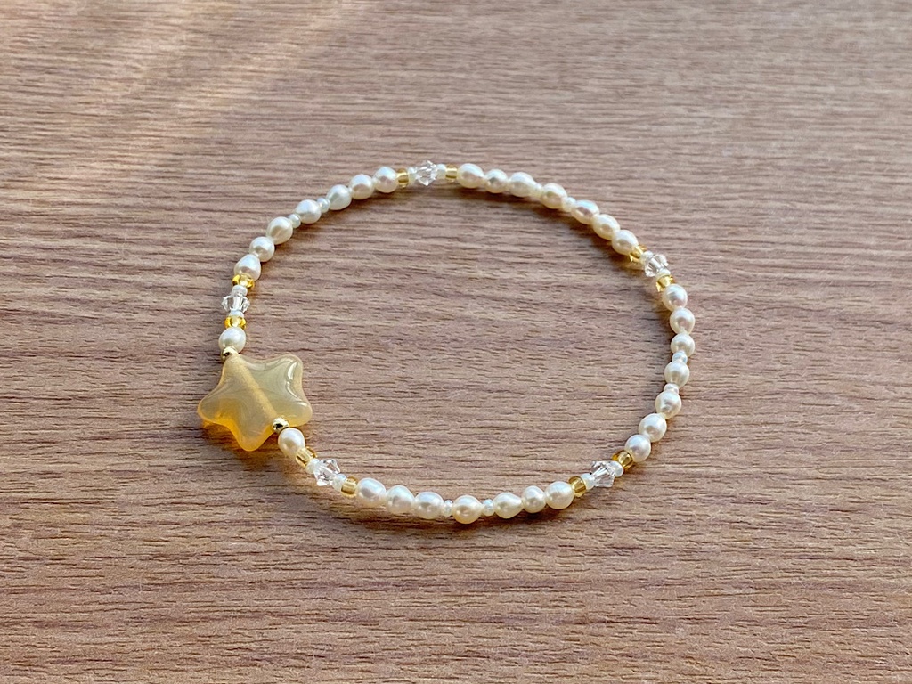ハニースター & パール ブレスレット