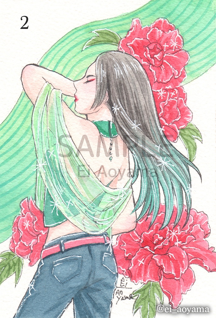 ファションドローイング(ハガキサイズ)