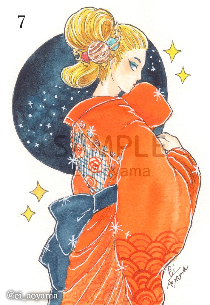 ファションドローイング(ハガキサイズ)