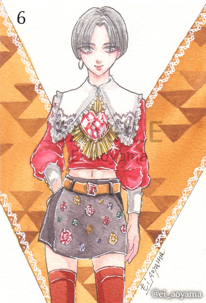 ファションドローイング(ハガキサイズ)