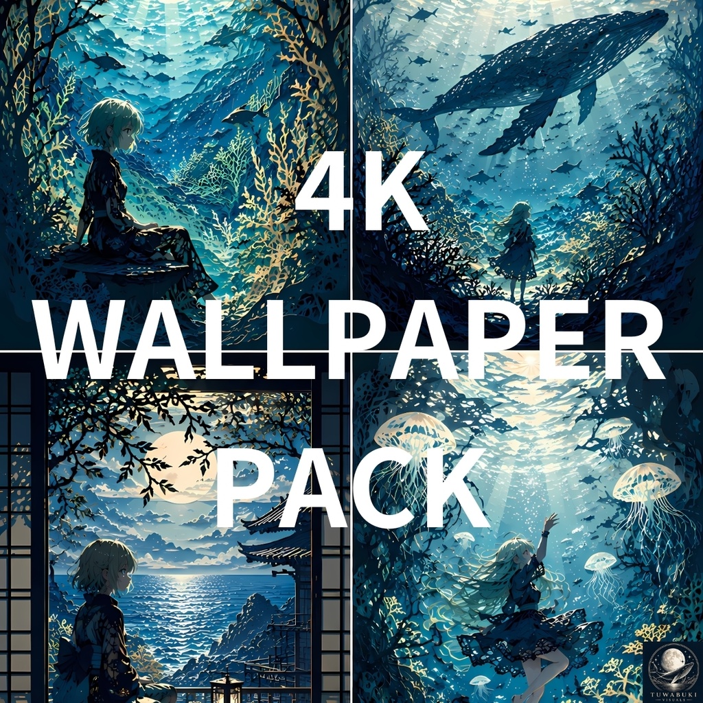 蒼い影絵の奏でる静寂 4K WALLPAPER PACK3000X4000PX