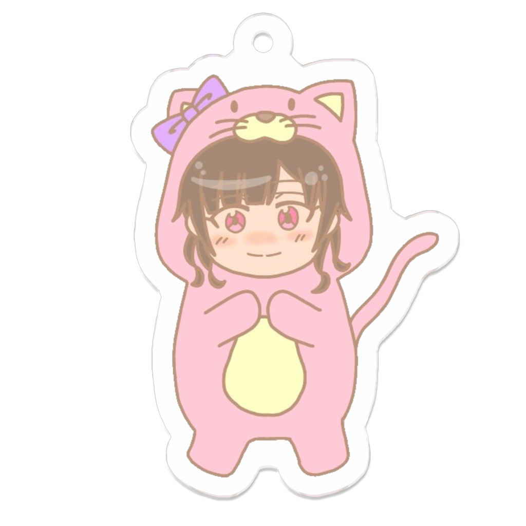 アクリルキーホルダー(にゃーぽんピンク)
