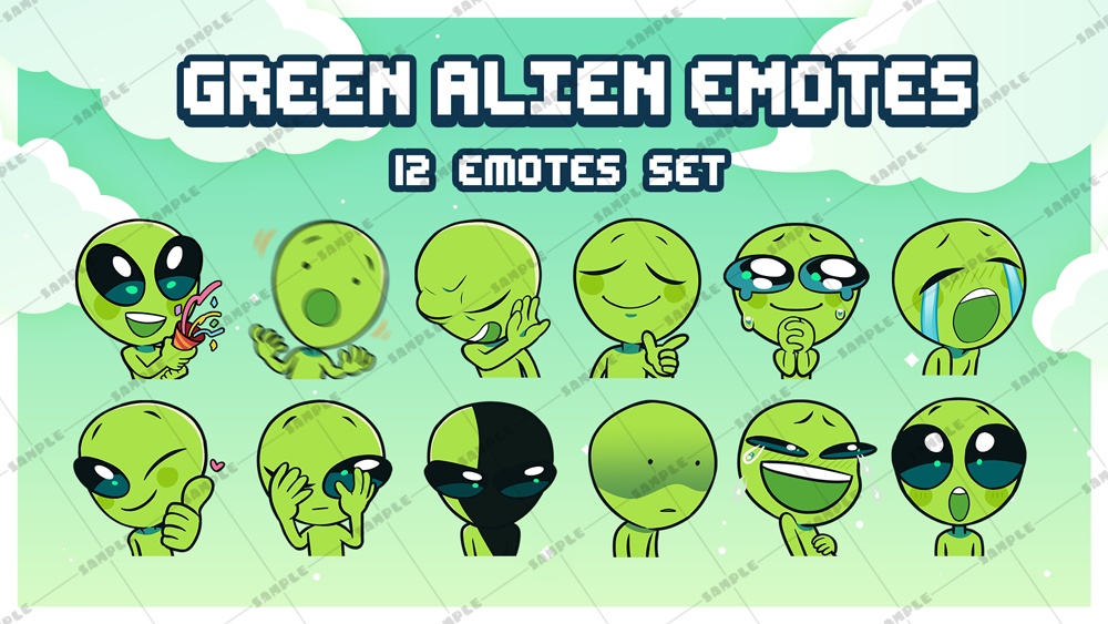 Green Alien Emotes!