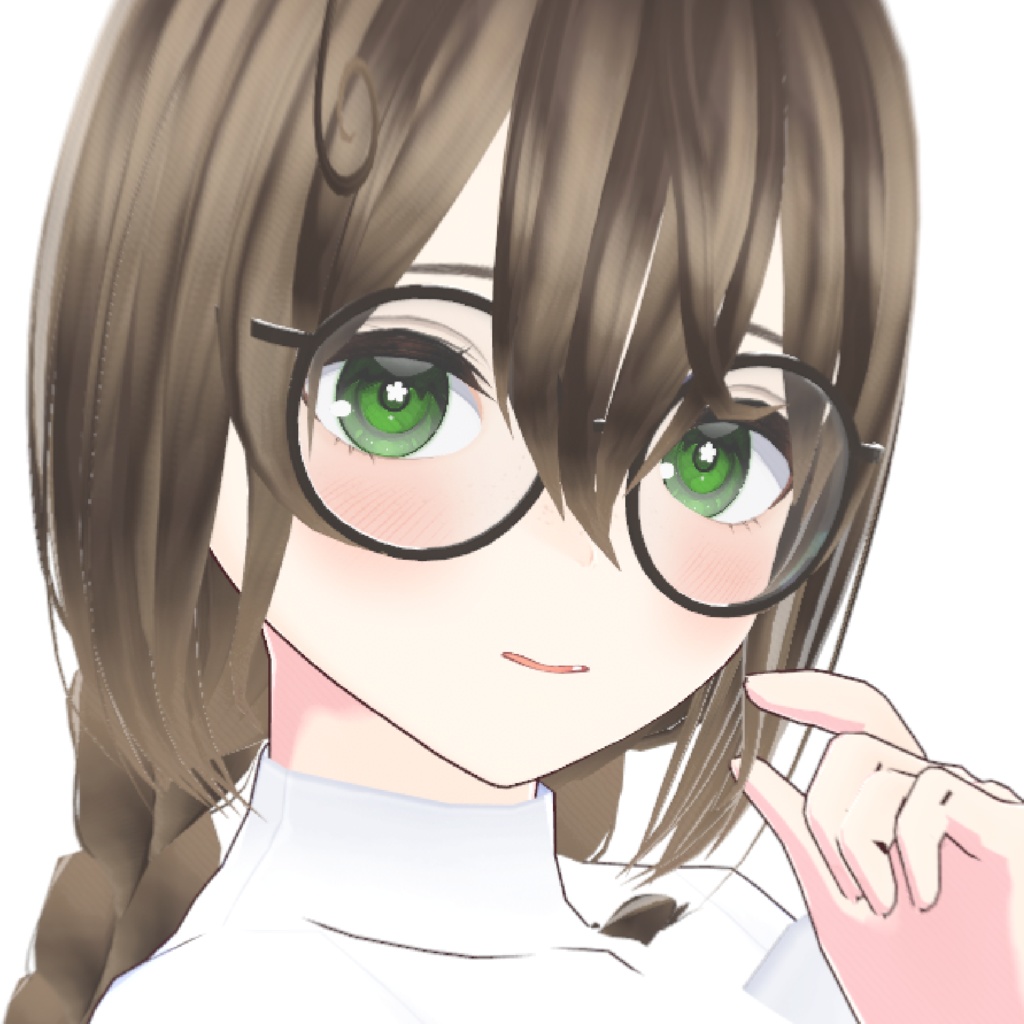 【VRM 3Dmodel】1_三つ編みメガネ