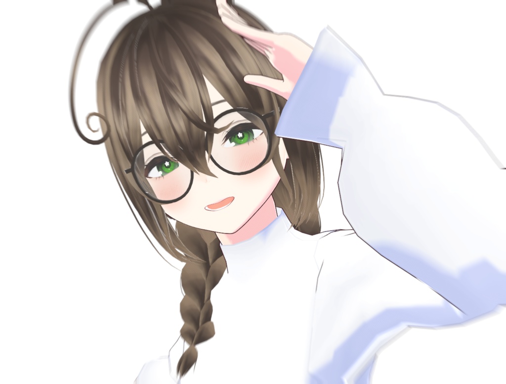 【VRM 3Dmodel】1_三つ編みメガネ