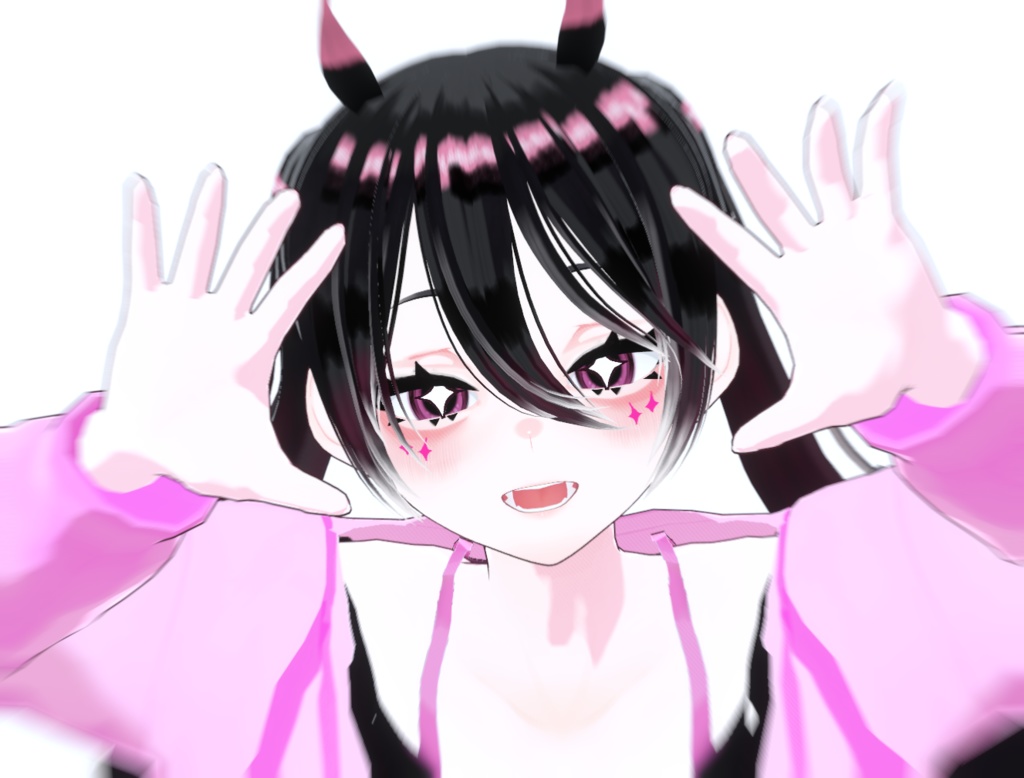【VRM 3Dmodel】5_小悪魔ピンクちゃん(黒髪/ピンク髪)