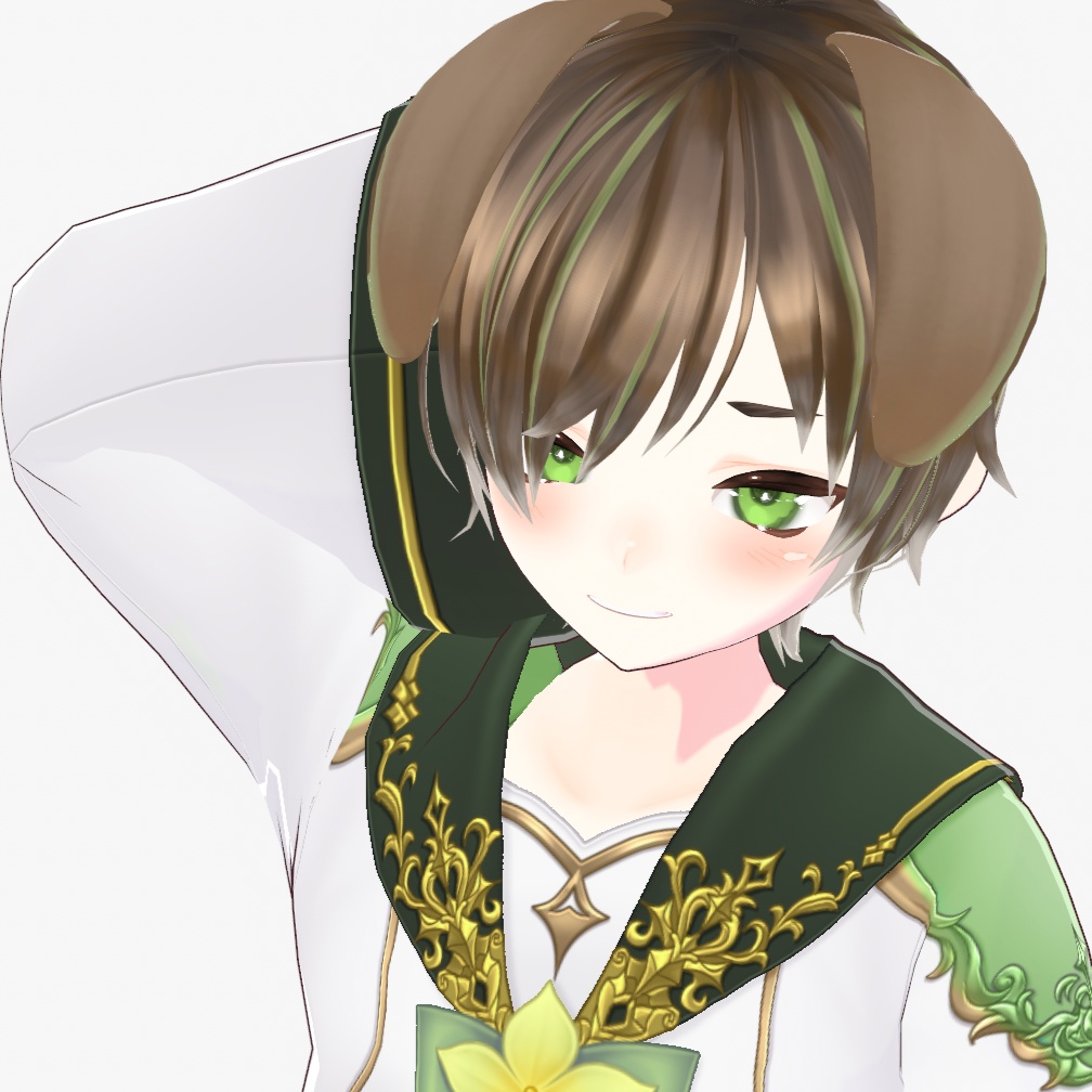 【VRM 3Dmodel】6_わんこ緑目(少年 / 青年)