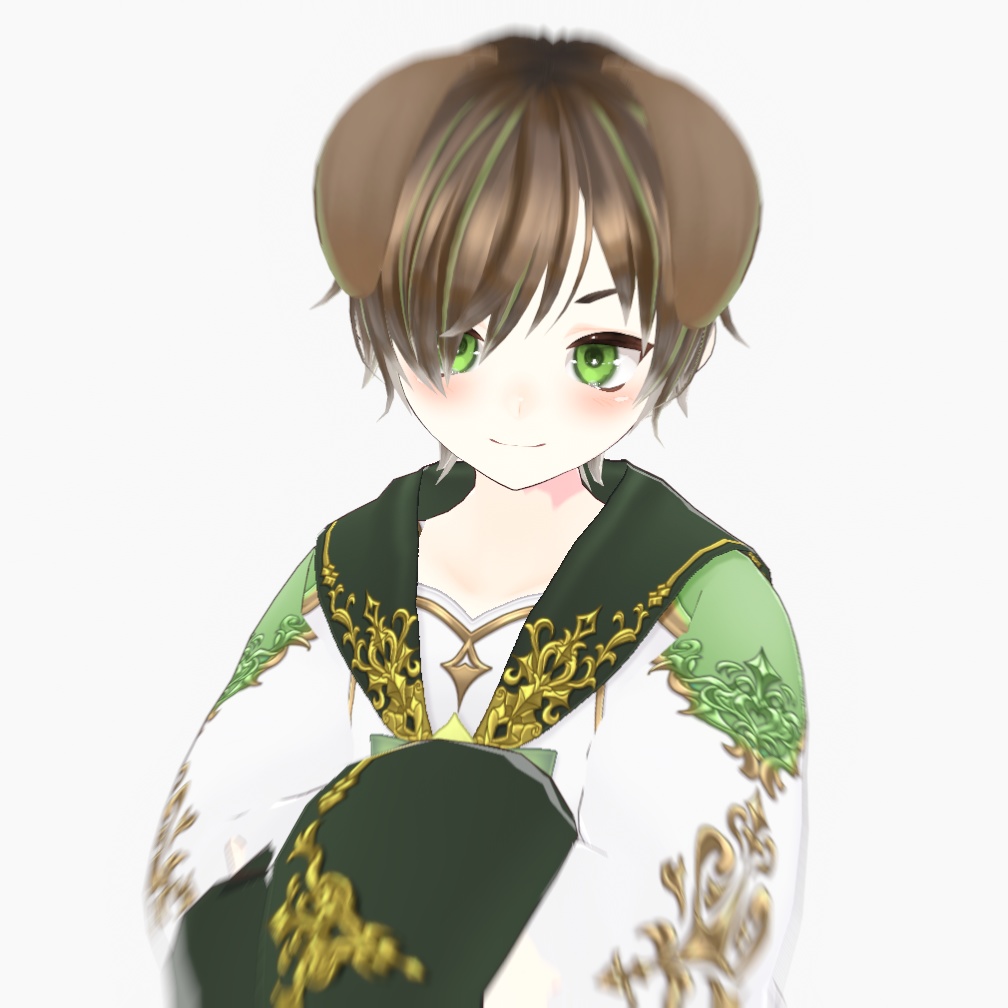 【VRM 3Dmodel】6_わんこ緑目(少年 / 青年)