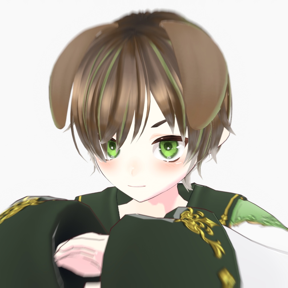 【VRM 3Dmodel】6_わんこ緑目(少年 / 青年)