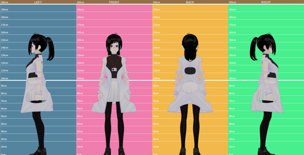 【VRM 3Dmodel】9_研究者風ツギハギお姉さん(+メガネ姿)