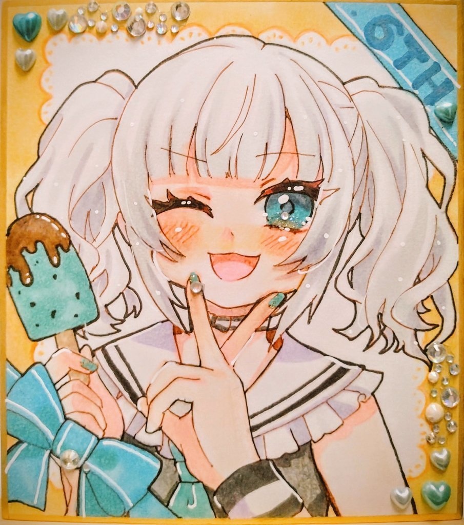 【非公式】手描きミニ色紙