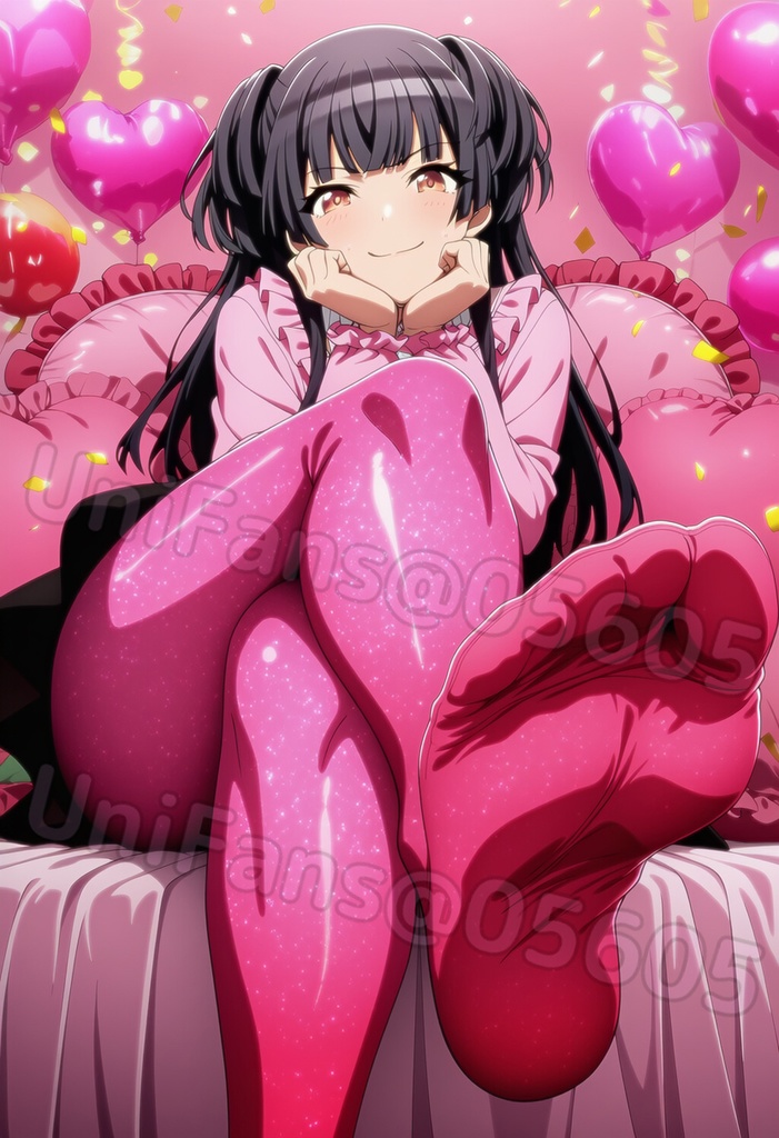 💗黛冬優子 星柄ピンクタイツ足💗