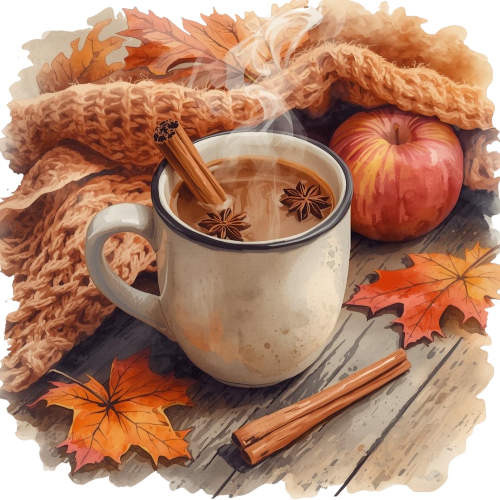 ほっこり秋の雑貨クリップアートセット 10png