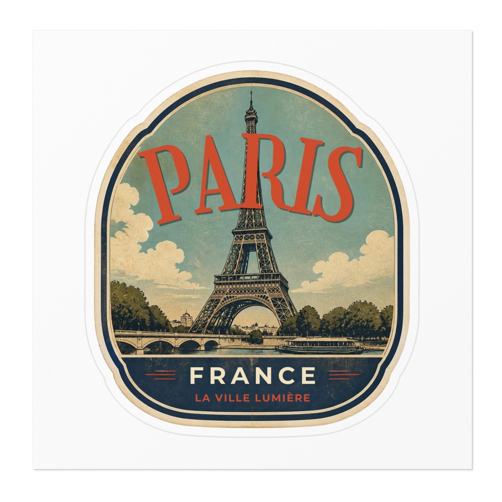 【PARIS】エッフェル塔 パリ ヴィンテージトラベルステッカー|キャリーケース・PC・ノート