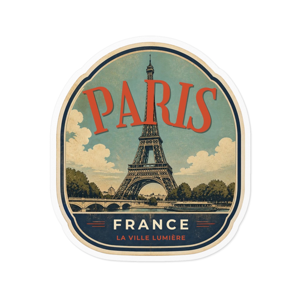 【PARIS】エッフェル塔 パリ ヴィンテージトラベルステッカー｜キャリーケース・PC・ノート