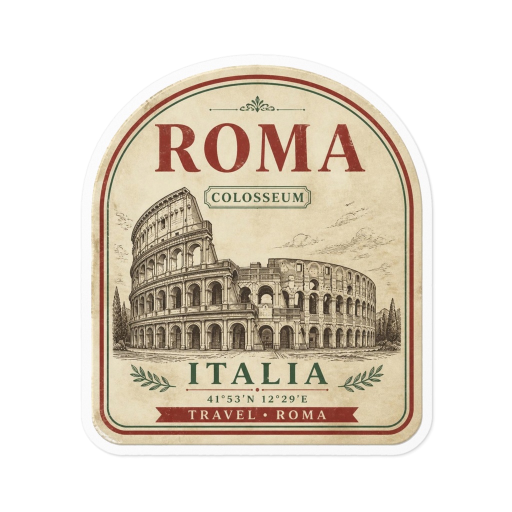 【ROMA】コロッセオ ローマ イタリア ヴィンテージトラベルステッカー