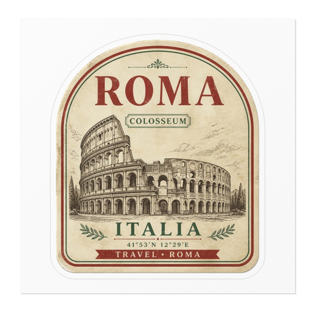【ROMA】コロッセオ ローマ イタリア ヴィンテージトラベルステッカー