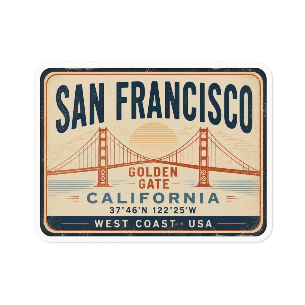 【SAN FRANCISCO】ゴールデンゲートブリッジ サンフランシスコ カリフォルニア ヴィンテージトラベルステッカー