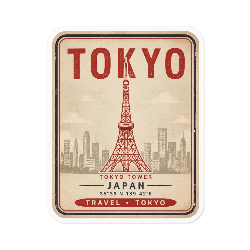 【TOKYO】東京タワー 東京 ジャパン ヴィンテージトラベルステッカー