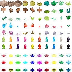 クォータービューマップチップ ドット素材