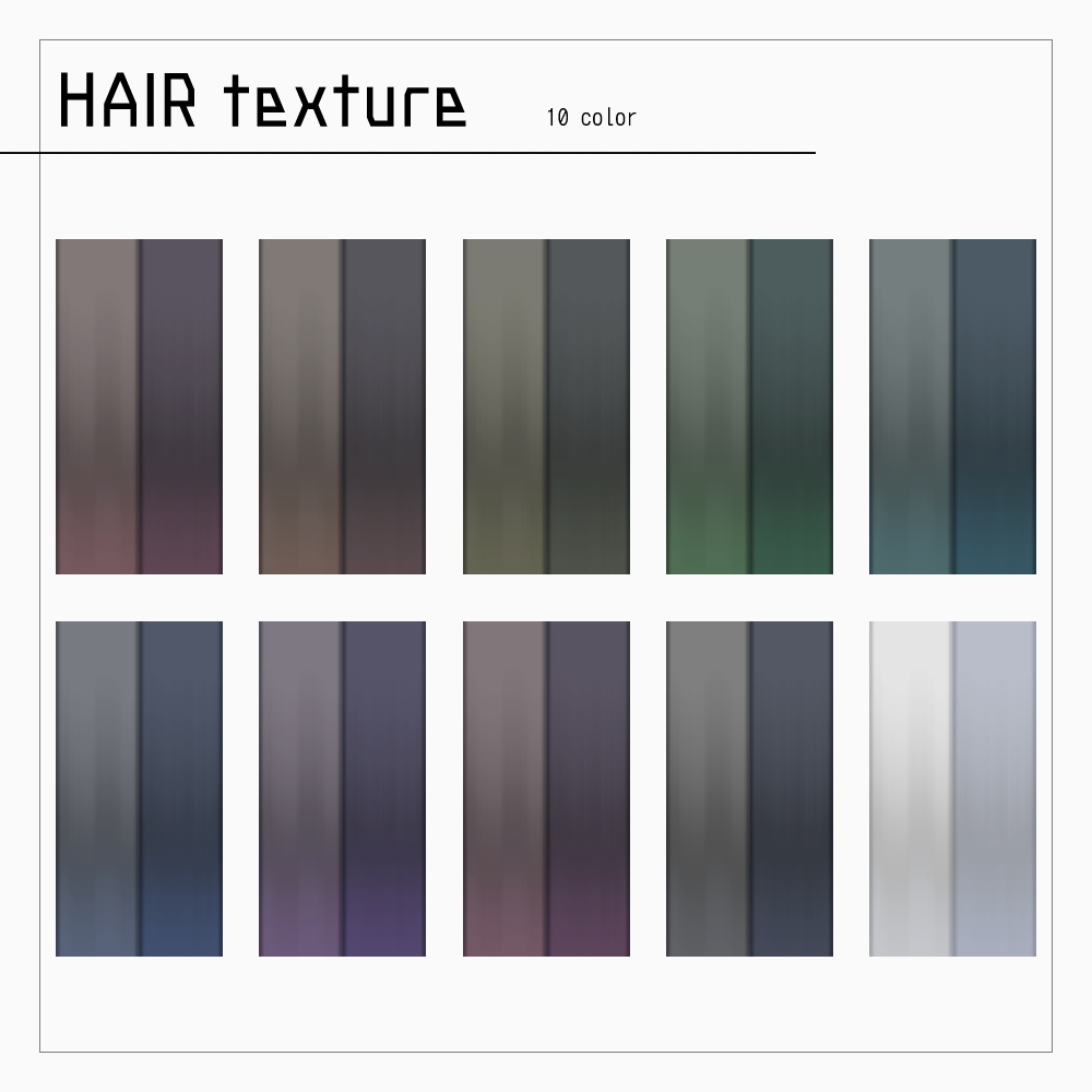 VRoidヘアプリセット・髪テクスチャ5 v1.1