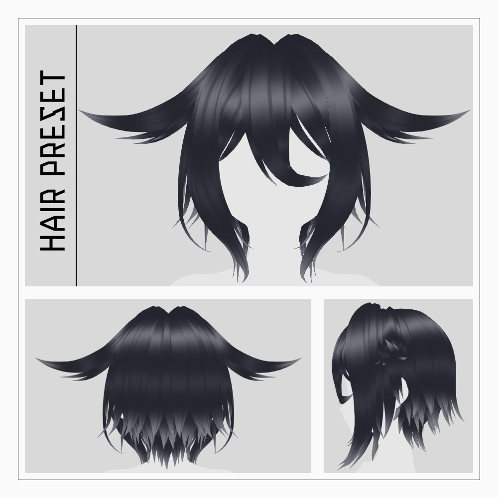 VRoidヘアプリセット・髪テクスチャ7 v1.1