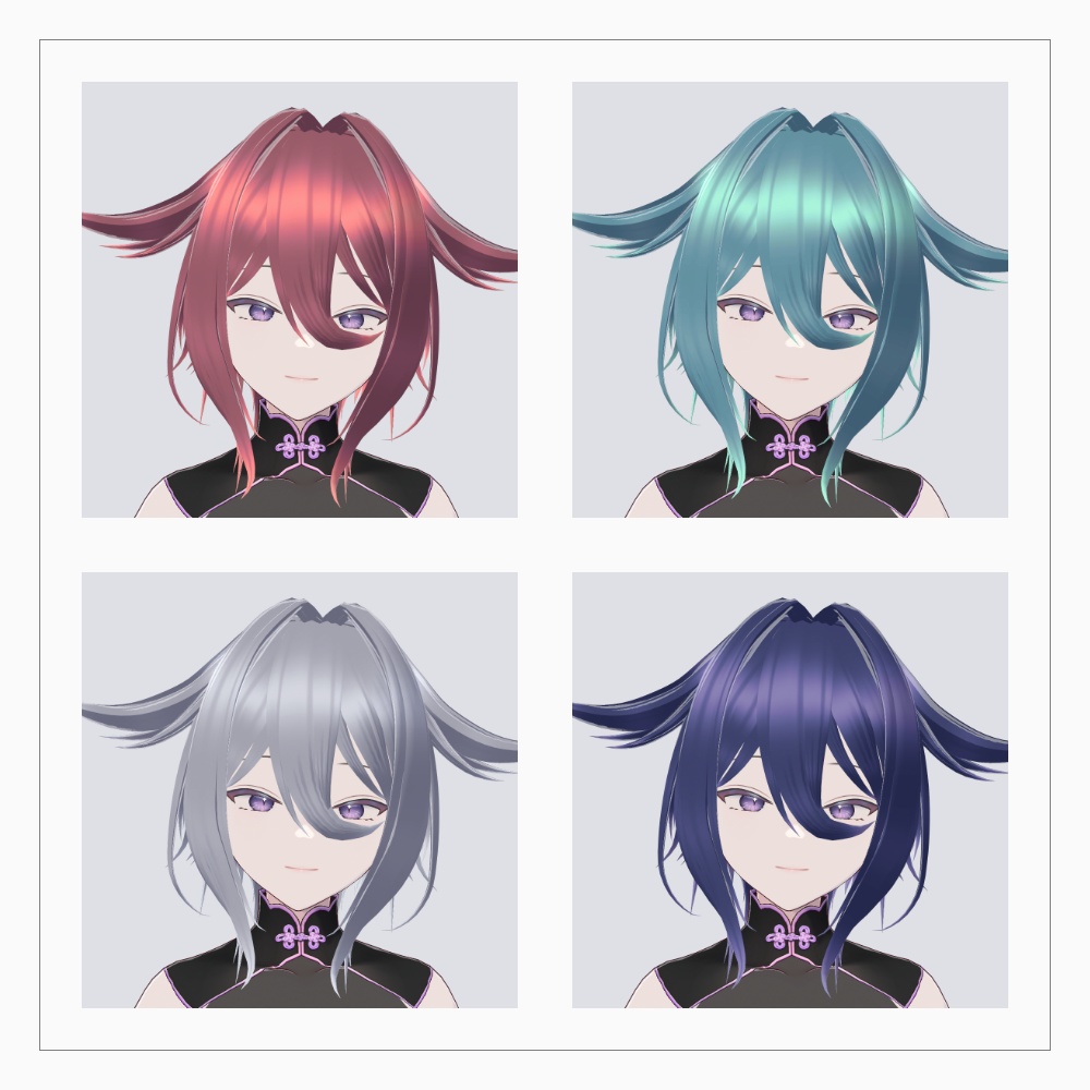 VRoidヘアプリセット・髪テクスチャ7 v1.1