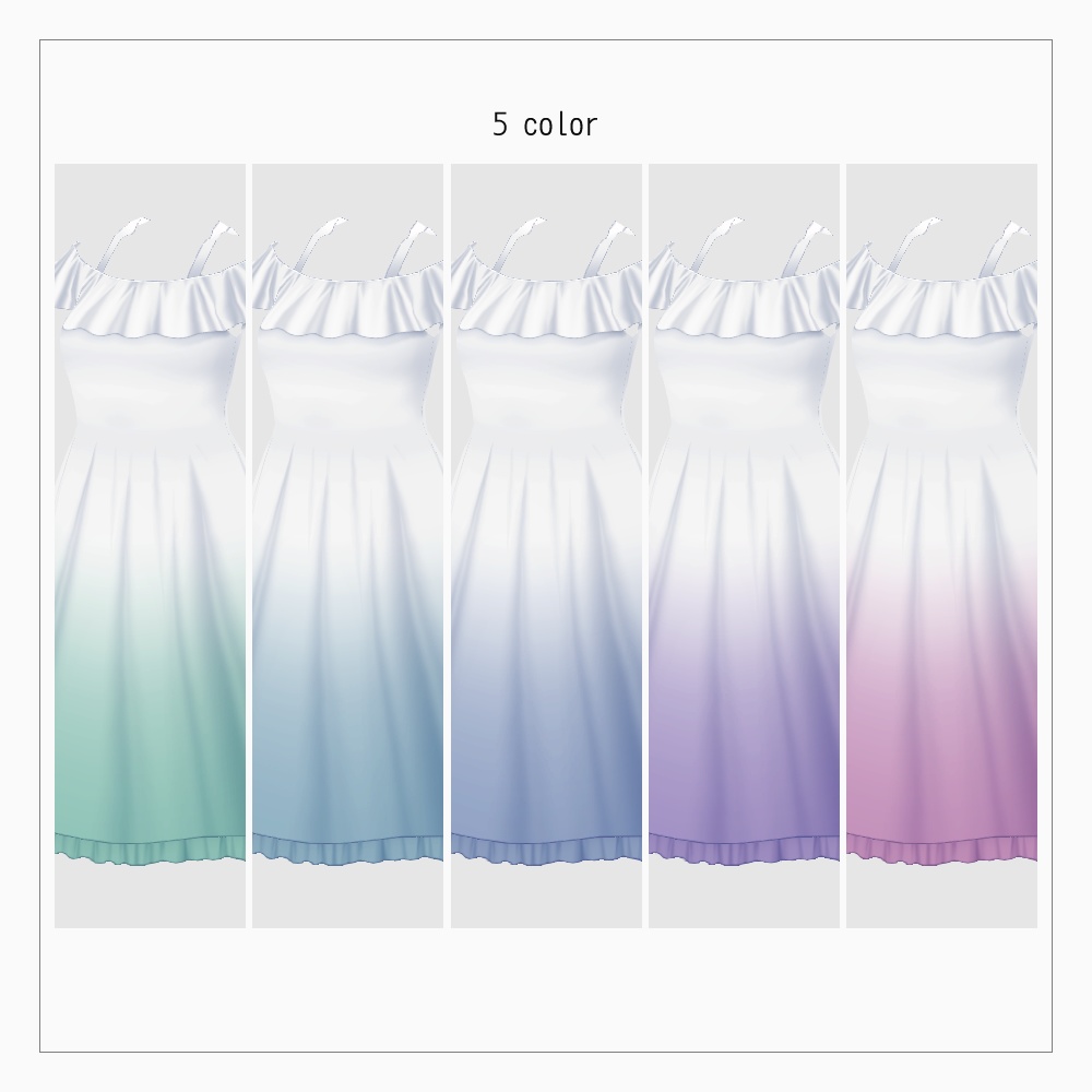 VRoid 紫陽花色ワンピース v1.1