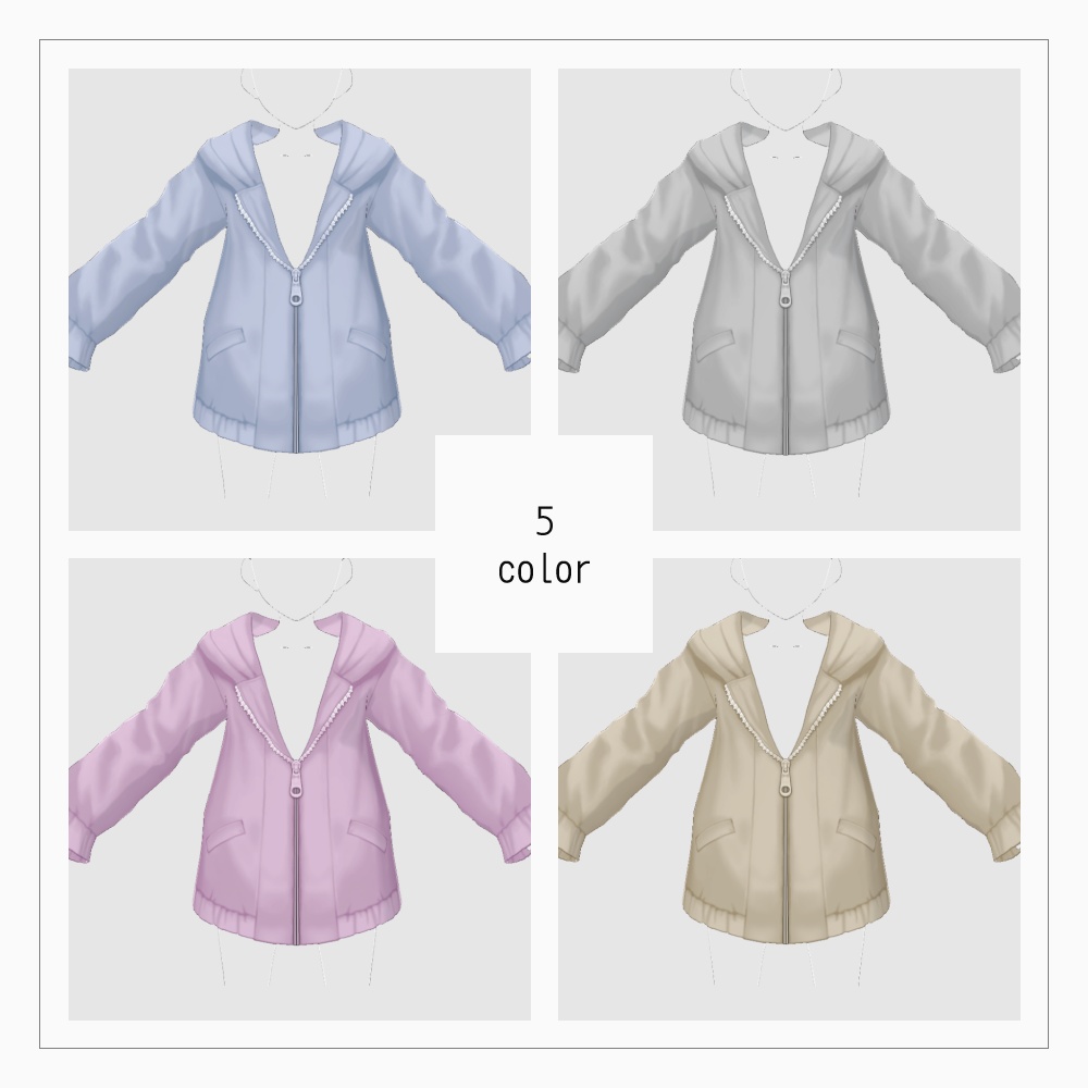 VRoid オーバーサイズフリルパーカー v1.0