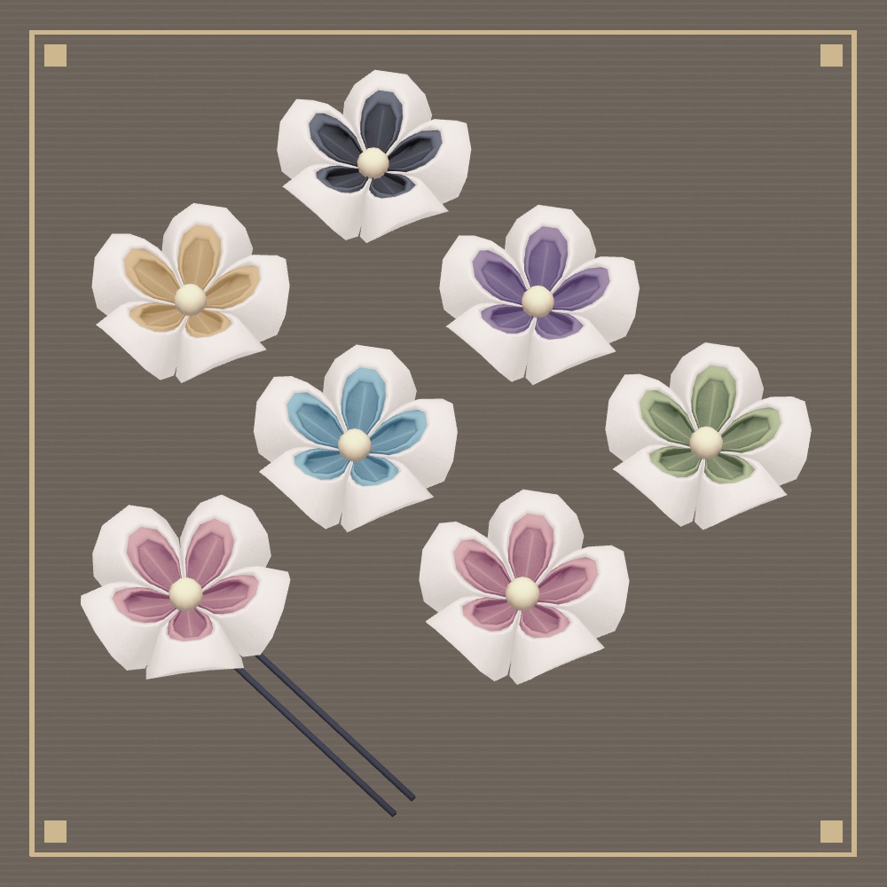 3Dつまみ細工風アクセサリー