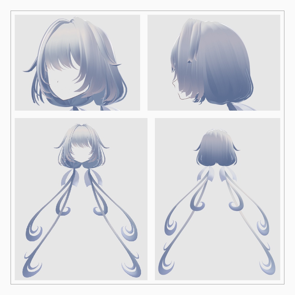 VRoid ヘアプリセット・髪テクスチャ9