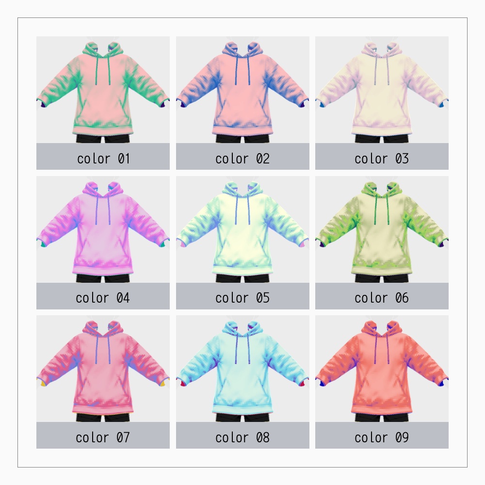 VRoid レトロ風ドット絵パーカー