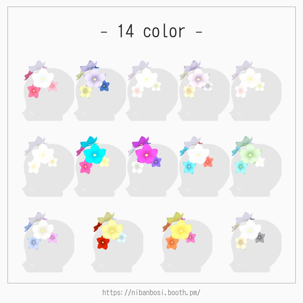 VRoid 髪テクスチャ02 flower