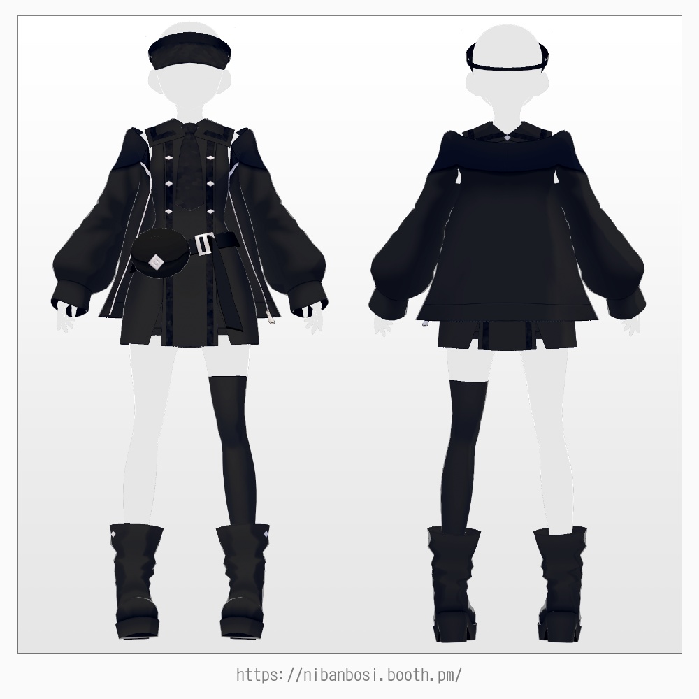 VRoid モノクロジャケットセット