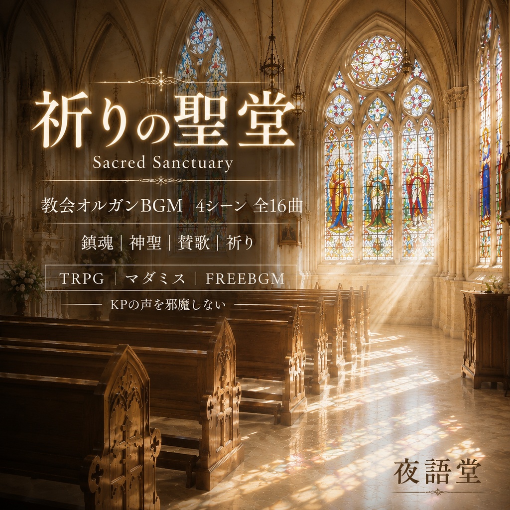 祈りの聖堂 - Sacred Sanctuary｜教会オルガンBGM4シーン 全16曲【TRPG/ホラー/マダミス/フリーBGM】