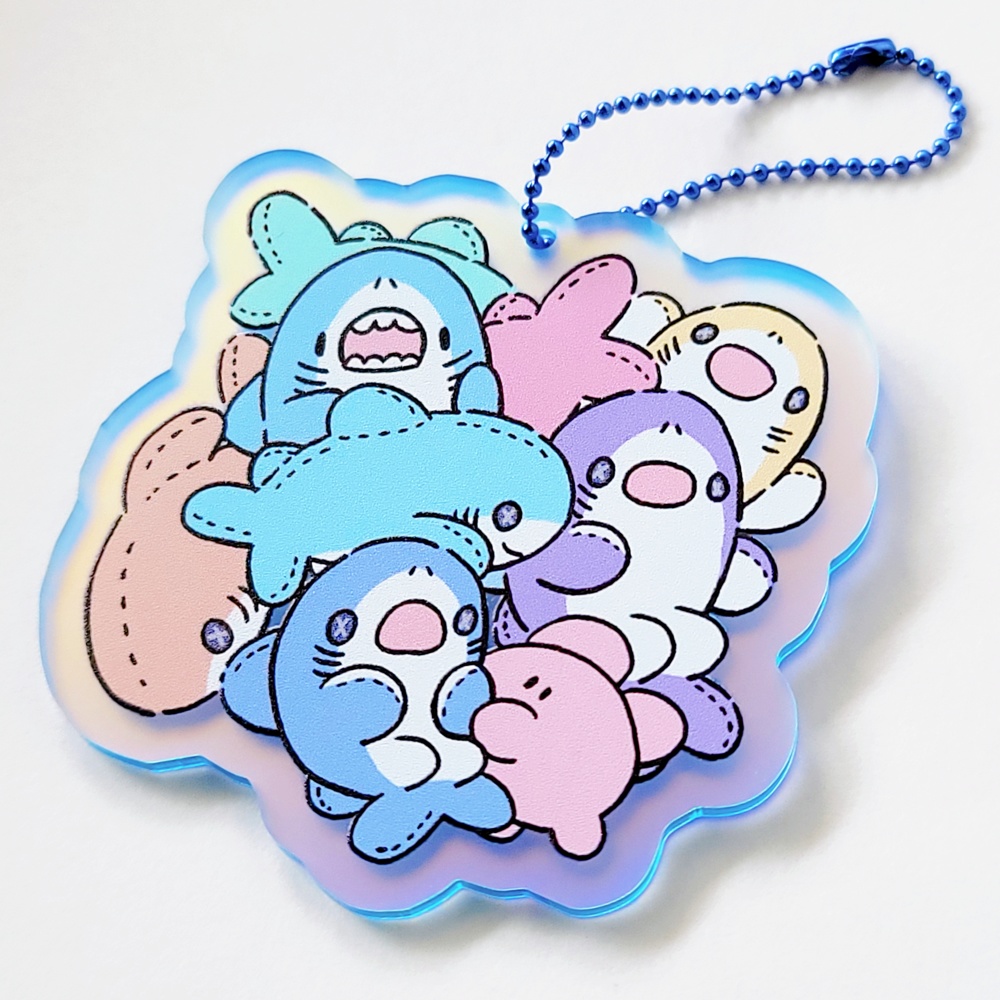 アクリルキーホルダー(サメのぬいぐるみ)