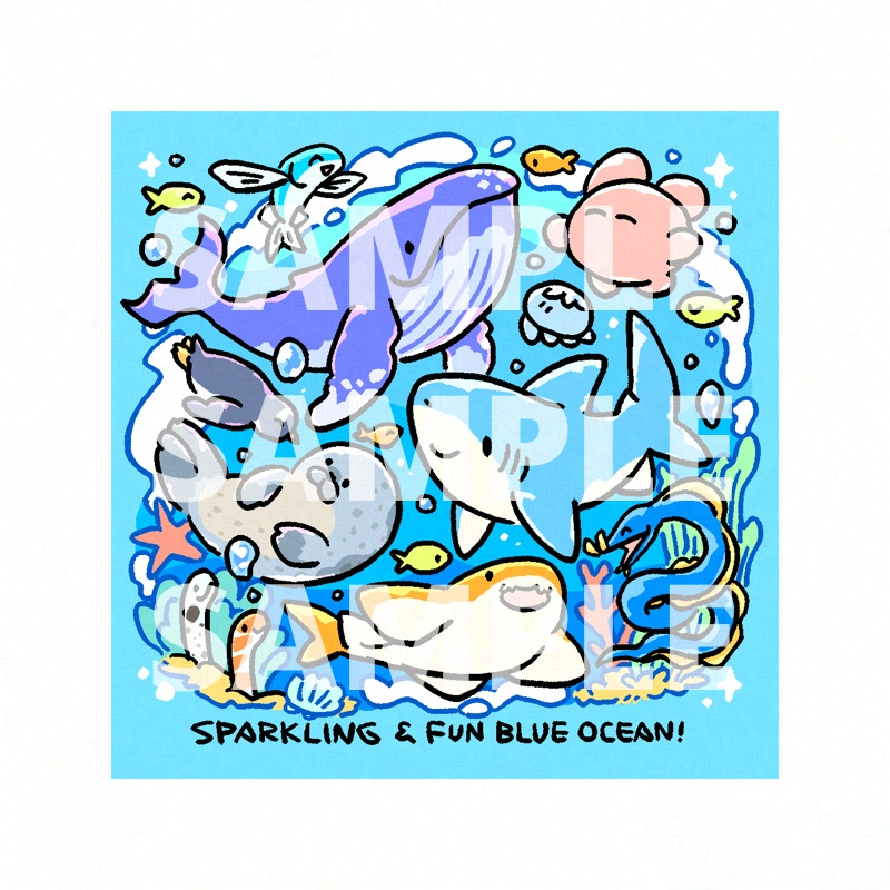 【データ納品】サメとメンダコイラストオーダー